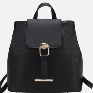 MKF Elegant Black Vegan Leather Backpack.NWT